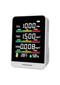 Resim Yaozixa Co2 Tvoc Formaldehit Pm2.5 Ve Sıcaklık Nem Ölçer - Gerçek Zamanlı Ölçüm, Renkli Ekran, 1200mah Pil - İç Mekan Hava Kalitesi Monitörü 