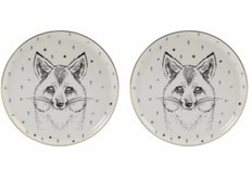 Resim Porland Forest Fox Düz Tabak 20 Cm 2'li 04LFH000457 Renkli 