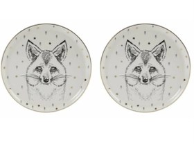 Resim Porland Forest Fox Düz Tabak 20 Cm 2'li 04LFH000457 Renkli 