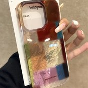 Resim IND Renkli Nefes Alabilen Vortex Kabuk Kare Puzzle Cep Telefonu Kılıfı, Apple 11 12 13 14 15 16 Pro Max için Uygun 