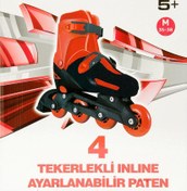 Resim 4 Tekerlekli Inline Paten 35-38 Kırmızı 