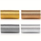 Resim 50 Daire Hafıza Tel Yüzük Yuvarlak DIY Yüzük Yapım Aksesuarları Takı Malzemesi Metal Tel 