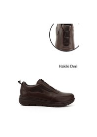 Resim Gönderi R Kahve Antik Dilden Lastikli Hakiki Deri Comfort Ayakkabı Kahverengi 