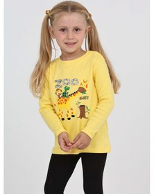 Resim Toontoy Kız Çocuk Zürafa Baskılı Sweatshirt Koyu Sarı 