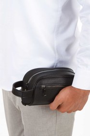 Resim Newish Polo Erkek Deri Portföy Clutch Traş Kozmetik Bakım ve Günlük El Çantası - new355 