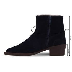 Resim Bueno Shoes Lacivert Süet Kadın Topuklu Bot 01wf1006 