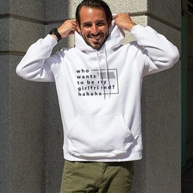 Resim Erkeklere Özel Esprili Kapşonlu Sweatshirt 