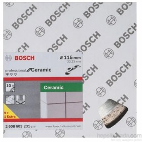 Resim Bosch - Standard Seri Seramik İçin Elmas Kesme Diski - 9+1 Set - 115 X 22,23 X 1,6 X 7 Mm 