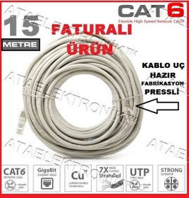 Resim 15 Mt 15 Metre Internet Line Hat Modem Pc Kablo Cat6 