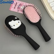 Resim 1 adet Sanrio Hello Kitty Saç Tarama Fırçası - Taşınabilir Yastıklı Paddle Fırça, Lisanslı Karakter Tasarımı, Dayanıklı ABS Plastik Sap, İnce Saçlar İçin İdeal, Kızlar İçin Mükemmel Hediye, Sanrio 