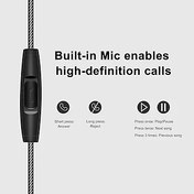 Resim Pepisky DM10 3.5mm Kulak İçi Bas Subwoofer Metal Kablolu Mikrofonlu Emiş Hattı Kontrolü Spor ları 