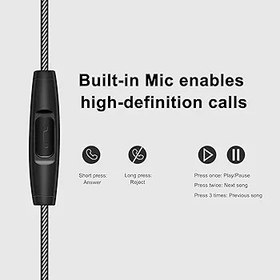 Resim Pepisky DM10 3.5mm Kulak İçi Bas Subwoofer Metal Kablolu Mikrofonlu Emiş Hattı Kontrolü Spor ları 