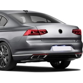 Resim S-Dizayn VW Passat B8.5 Krom Egzoz Görünümü Difüzör 4'lü R Line 3 Parça 2019-2023 