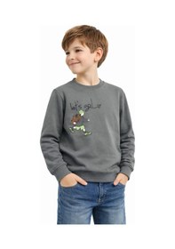 Resim Baglan Erkek Çocuk Önü Arkası Baskılı Sweatshirt Bgl-st05243 Yeşil 