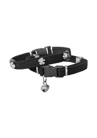 Resim Markapet Kadife Kedi Boyun Tasması Yoncalı 20-32 Cm Siyah 