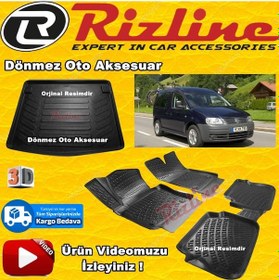 Resim Vw Caddy 3D Paspas + Bagaj Havuzu Siyah 2004-2010 Arası Rizline 