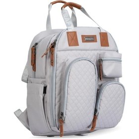 Resim Kraft Lapis Anne Bebek Bakım Sırt Çantası Açık Gri Gri 