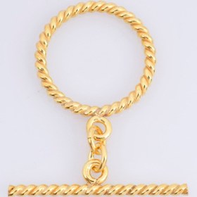 Resim 24K Gold Vermeil Twisted Toggle Clasps, 925 Silver Twisted Rope Design Toggle Clasp Set, Toggle Clasps, Jewelry Supplies, Findings, VM62C 