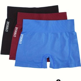 Resim 3'lü Kadın Spor Şort Takımı, Düz Renk, Nefes Alabilen Kumaş, Hızlı Kuruyan, İlkbahar/Yaz/Sonbahar 