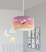 Resim BAMBAŞKA MODA BEBEK VE ÇOCUK ODASI Uçan Balon ve Çiçek Desenli Avize 