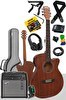 Resim Midex PHX-188-50AMP 50W Şarjlı Bluetooth Amfili Full Elektro Akustik Gitar 