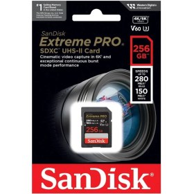 Resim Sandisk Extreme Pro 256GB 280MB/S V60 Uhs-Iı Sdxc Hafıza Kartı 