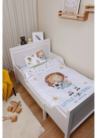 Resim Organik Park Yatak Nevresim Takımı 80x120 - Şampiyon Minik Aslan 