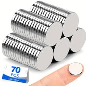 Resim 70 adet küçük yuvarlak mıknatıs, aile yatak odaları için uygun, oturma odası buzdolabı mıknatısları, araç odasında küçük araçların asılması ve yerleştirilmesi, ofiste çeşitli iş notlarının makul ve güzel bir şekilde yerleştirilmesi 