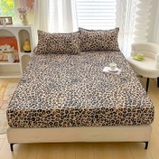 Resim 1 adet İki Taraflı Uyumlu Çarşaf, %100 Polyester Fırçalanmış Kumaş, Yumuşak Cilt Dostu, Nefes Alabilen, Makinede Yıkanabilir, Moire Desenli, Aktif Baskılı, Hafif 80-85g, 29cm'ye kadar uyanır - Yastık kılıfı dahil değildir 