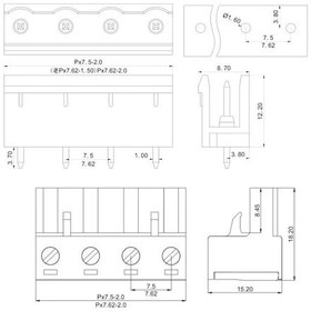Resim 4 Pin 7.62mm Geçmeli 90c Takım Klemens 