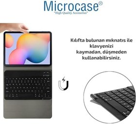 Resim Microcase Honor Pad X9A Tablet Uyumlu Bluetooth Klavyeli Standlı Kılıf Siyah - BKK4 