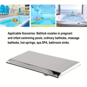 Resim Paslanmaz Çelik Havuz Şelale Fıskiyesi Duvara Monte G1/2 Dişli Su Özelliği, Yüzme Havuzu Arka Bahçe SPA Gölet Ayna Cilalı Kolay Kurulum Gümüş 19cmx10cmx5cm 