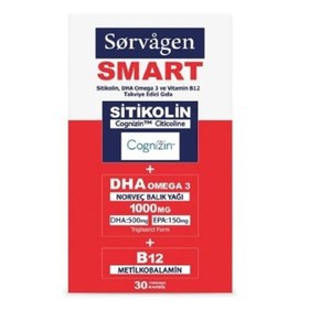 Resim Sorvagen Smart Sitikolin DHA Omega 3 ve B12 30 Kapsül 