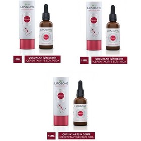 Resim Lipozone Kids Lipozomal Demir Drop 3 x 15 ML 