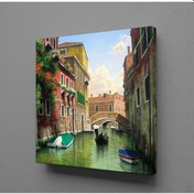 Resim Şehirdeki Nehir Kanvas Tablo 