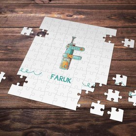 Resim Kişiye Özel F Harfi Tasarımlı Puzzle 