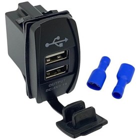Resim 12v-24v Telefon Şarj Cihazlı Usb 3.1a Anahtar Tipi Mavi Işık 