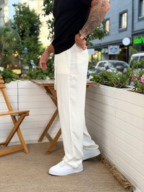 Resim MP4235 - W11 Beli İpli %100 Keten Pantolon beyaz 5071 - s 