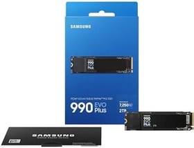 Resim Samsung 990 EVO Plus - 2TB PCIe Gen4 X4 / Gen5. X2 NVMe 2.0 SSD M.2 Dahili 7,250 MB/s'ye kadar hız, PC/dizüstü bilgisayar depolama alanı, HMB teknolojisi ve turbo yazma teknolojisi 