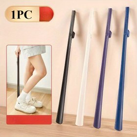 Resim 1 adet Ekstra Uzun Esnek Plastik Ayakkabı Kornası, Kolay Tutuşlu Kaşık Tasarımı ile - Dayanıklı, Hafif ve Şık Kırmızı, Sarı, Orkide Yeşili, Siyah - Kolay Ayakkabı Giyim, Ayakkabı Kornası için Mükemmel 