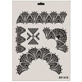 Resim Belle Fusion Mey Ithalat® Rich Dantel Seri DN-918 Stencil 35X25 cm 