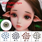 Resim 20 adet Cam Oyuncak Gözü DIY El Sanatları için - Oyuncaklar, Amigurumi ve Oyuncak Yapımı için Güvenlik Gözleri - Sevimli Bir İfade ile Renkli Hayvan ve Dinozor Gözleri 
