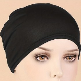 Resim Awegeo Kadınlar için Şık Siyah Turban Kapağı - Nefes Alabilir & Esnek Polyester Başörtüsü, Cinsiyet Açıklama & Günlük Kıyafet için Mükemmel, Makinede Yıkanabilir 