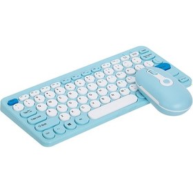 Resim Youtek 2.4g Kablosuz Klavye Ve Fare Seti Hk-09 - Mavi, Punk Tasarım, Rahat Kullanım, 10 Metre Menzil, Sayısal Tuş Takımı Diğer 