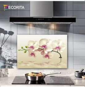 Resim Decorita Krem Orkide | Cam Ocak Arkası Koruyucu | 40cm x 60cm 