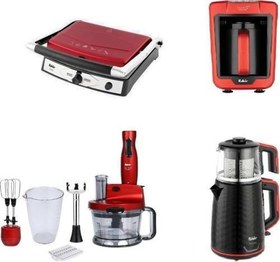 Resim Mutfak Seti / Elektrikli Çeyiz Seti 4Lü Avantaj Plus Set Rogue/Mat Kırmızı 