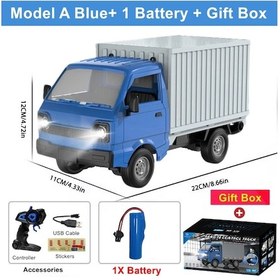 Resim 1:16 Uzaktan Kumanda Araba Simülasyon Drift Tırmanma Rc Kamyon Led Küçük Kargo Kf21a Blue 1b Box Mavi 
