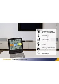 Resim Tfa Dostmann 30.3060.01 Kablosuz Termo-higrometre İklim Evi, Siyah Pillerle Birlikte Siyah 