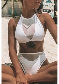 Resim Şeffaf Vintage Bikini - Beyaz Beyaz 