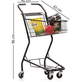 Resim Marketix Minicart Şarküteri ve Kuruyemiş Metal Market Arabası 36 Litre Füme 